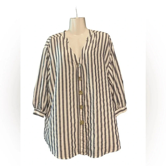 Anthropologie RD & KoKo Striped Long Line Tunic - Picture 2 of 10